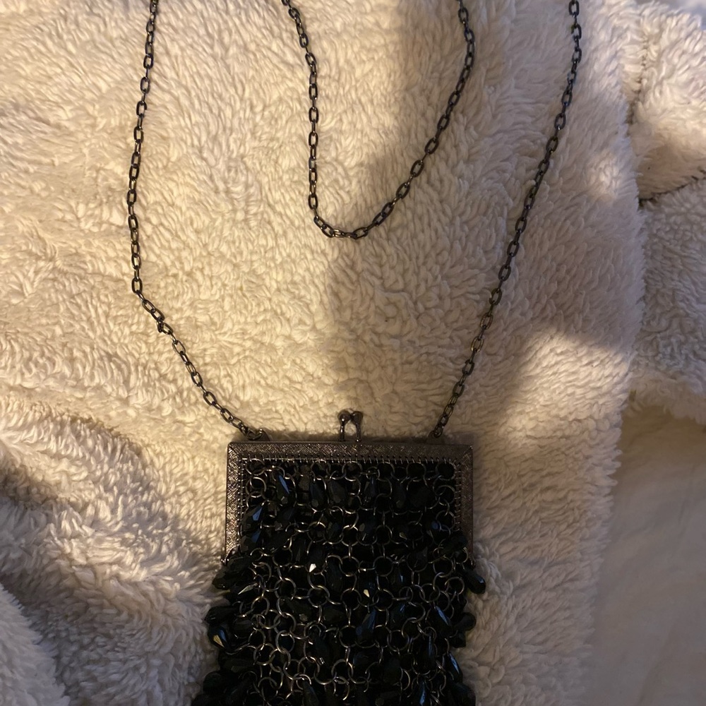 Black beaded handbag from Chinatown, San Francisco